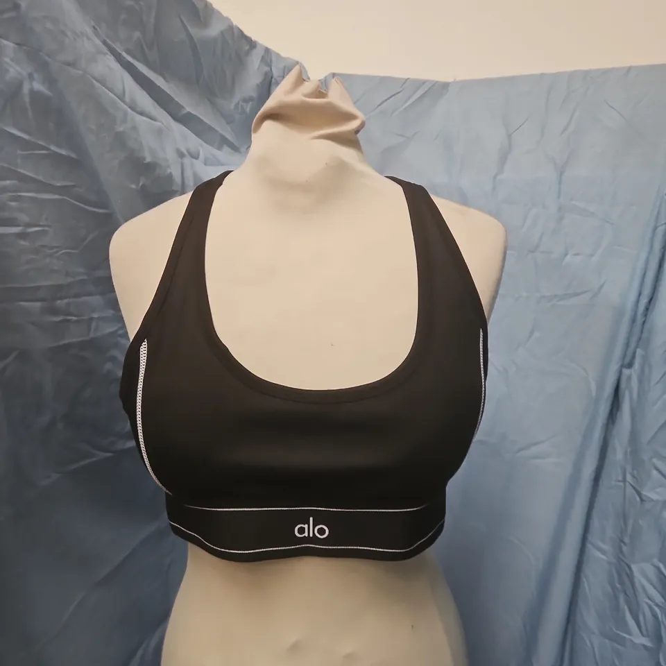 ALO YOGA WOMEN'S BLACK SPORTS BRA – UK L (EU L / US L)