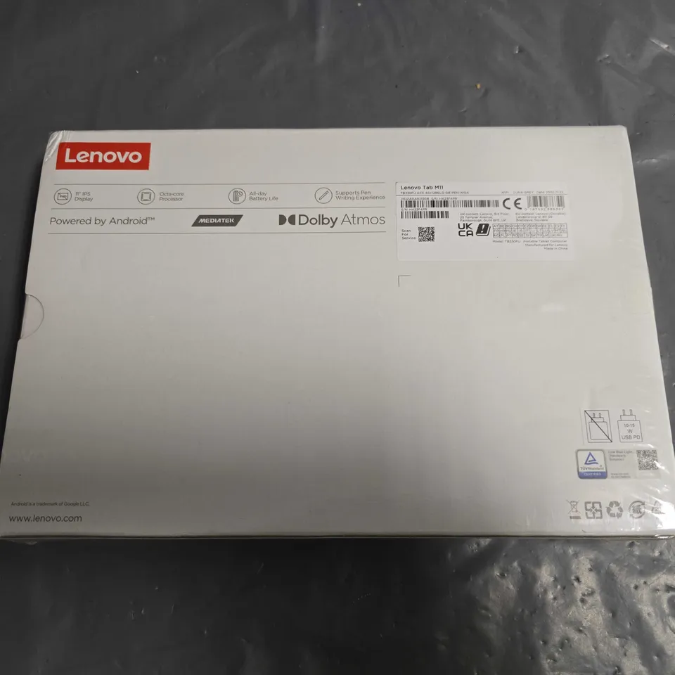 SEALED LENOVO TAB M11 128GB TABLET IN LUNA GREY - TB330FU