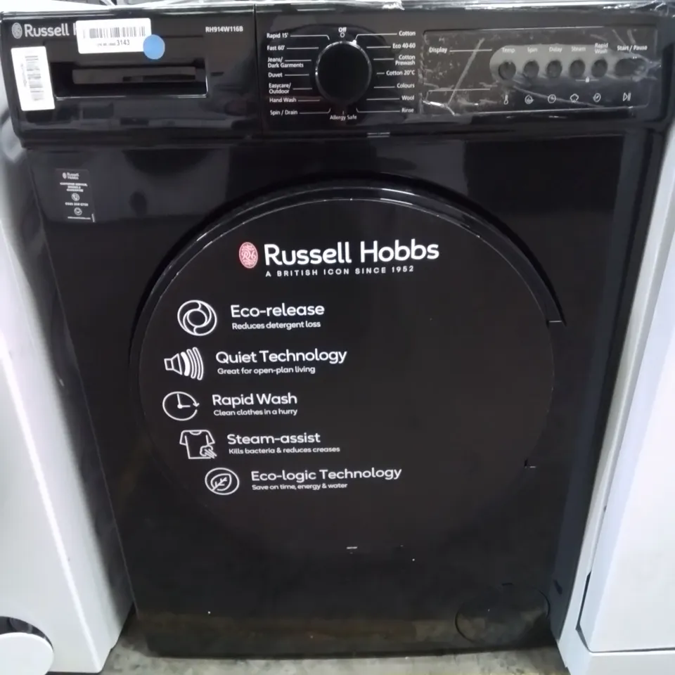 RUSSELL HOBBS FREESTANDING WASHING MACHINE IN BLACK (COLLECTION-ONLY)