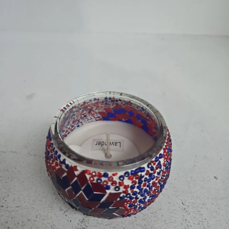 BOXED LIVMORE MOSAIC GLASS CANDLE - LAVENDER 