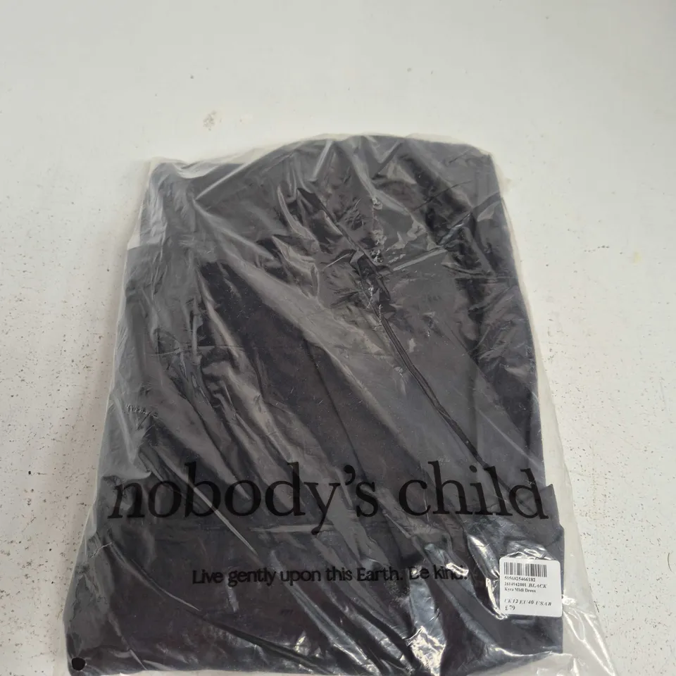 NOBODY'S CHILD KYRA MIDI DRESS - BLACK - UK 12