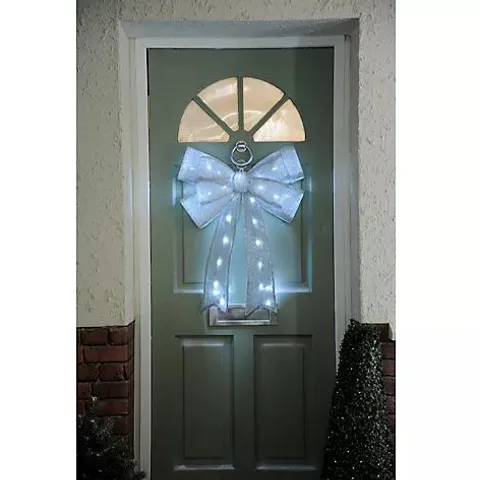 FESTIVE LARGE PRE-LIT DOOR BOW