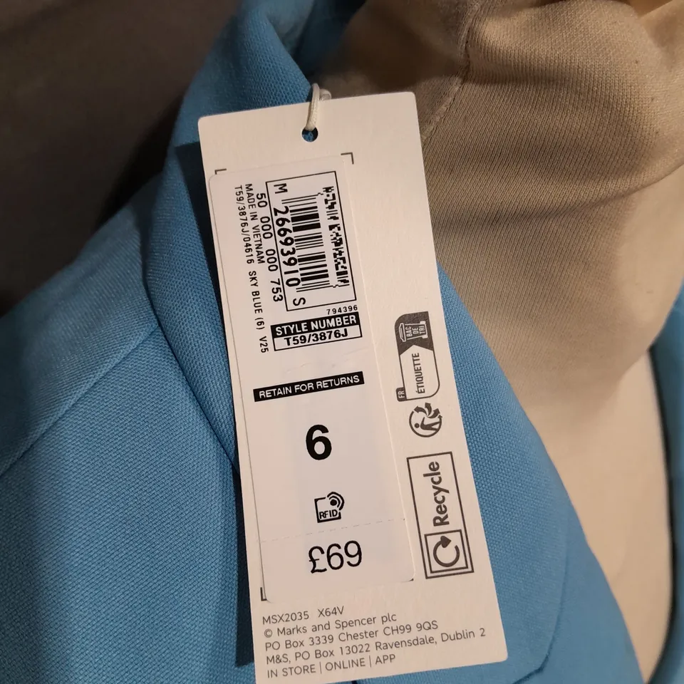 M&S JACKET AND TROUSERS IN BLUE - JACKET 6 TROUSERS 6 SHORT