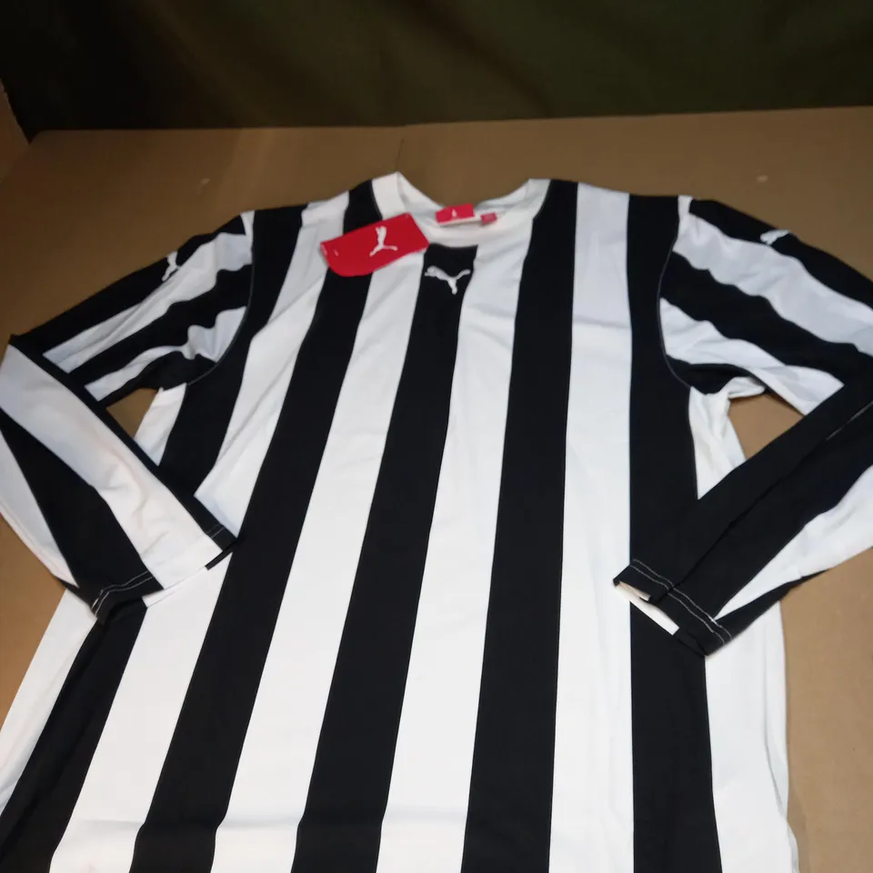 MENS PUMA LONG SLEEVED STRIPPED SHIRT SIZE M