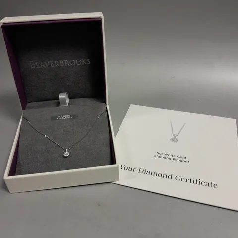 BEAVERBROOKS WHITE GOLD DIAMOND PENDANT NECKLACE