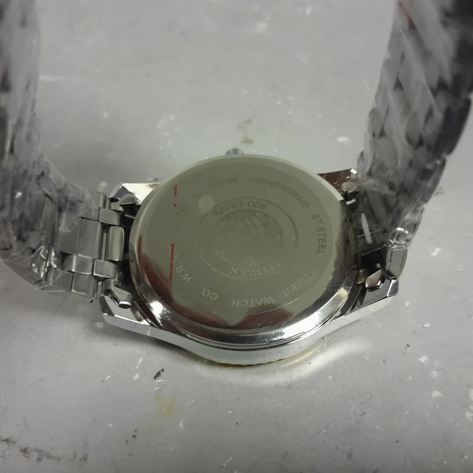 CITIZEN STAINLESS STEEL GENTS WATCH WITH BLACK DIAL