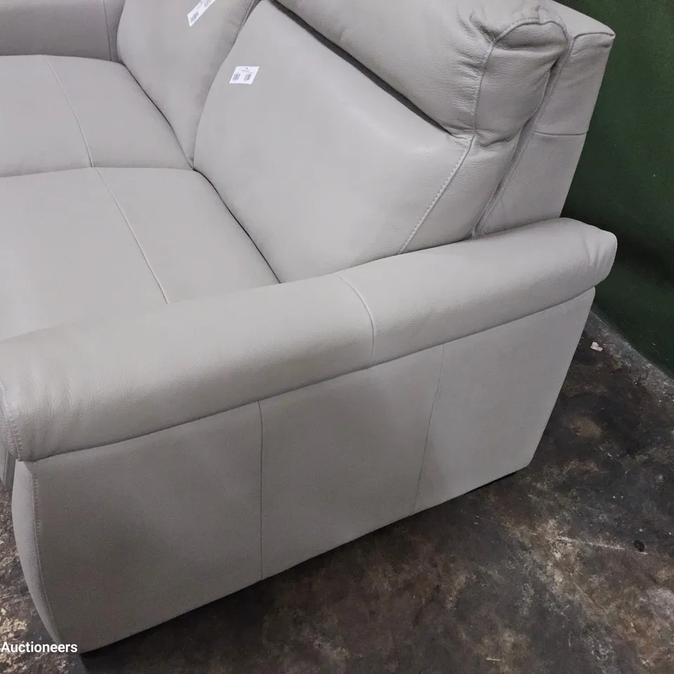 QUALITY ITALIAN DESIGNER ADRIANO THREE SEATER SOFA GREY LEATHER 