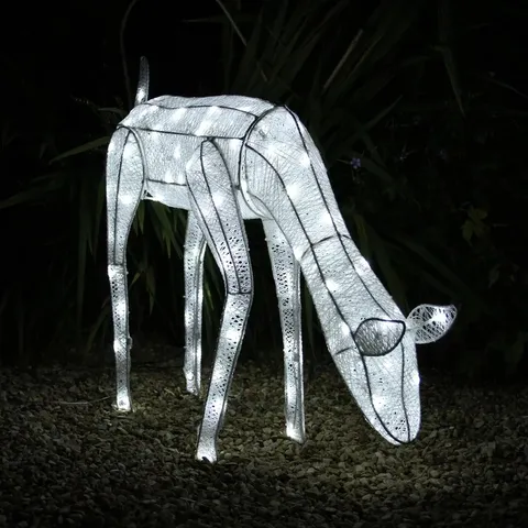 BOXED LARGE LIGHT UP GRAZING DOE REINDEER