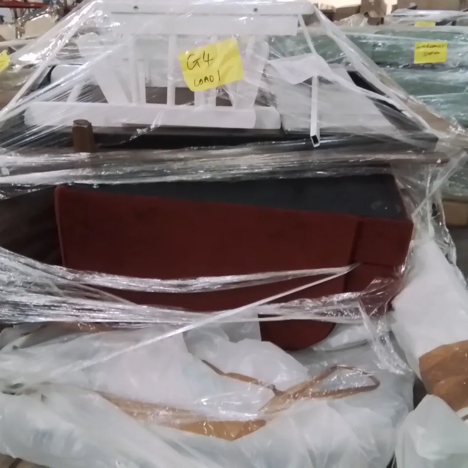 PALLET OF ASSORTED FURNITURE PARTS TO INCLUDE;TABLE,CHAIR