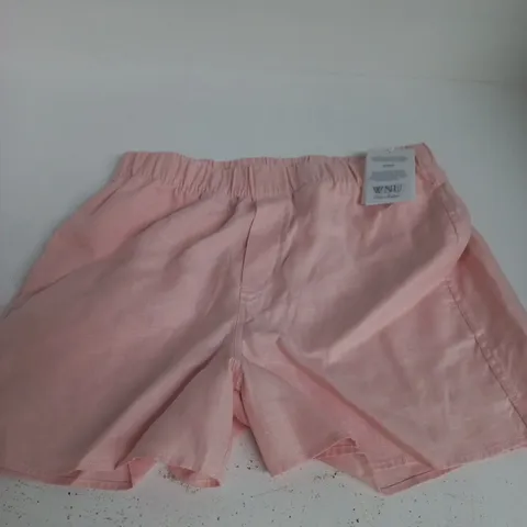 WNU THE BOXER HEMP SHORTS – BLUSH PINK, UK 10
