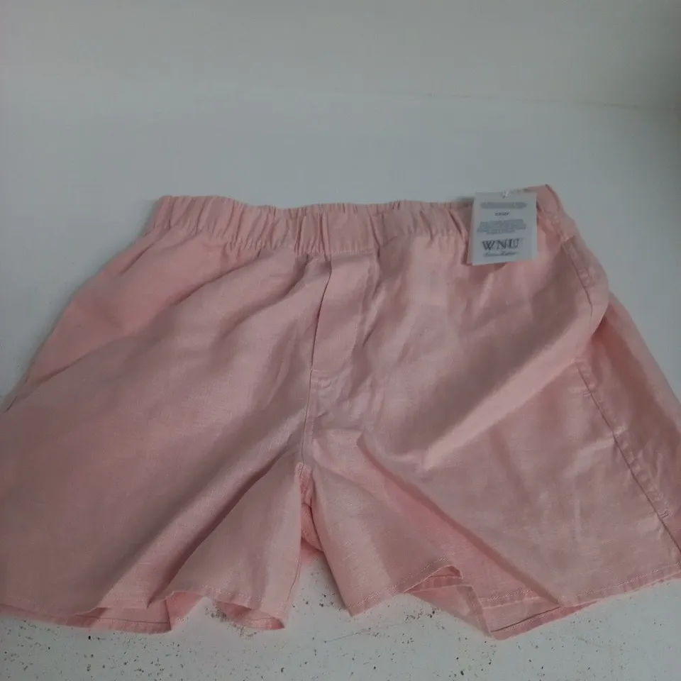 WNU THE BOXER HEMP SHORTS – BLUSH PINK, UK 10