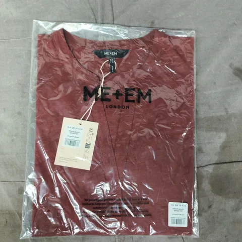 BAGGED ME+EM OPEN PLACKET SWING TOP IN CINNAMON BROWN SIZE UK 10