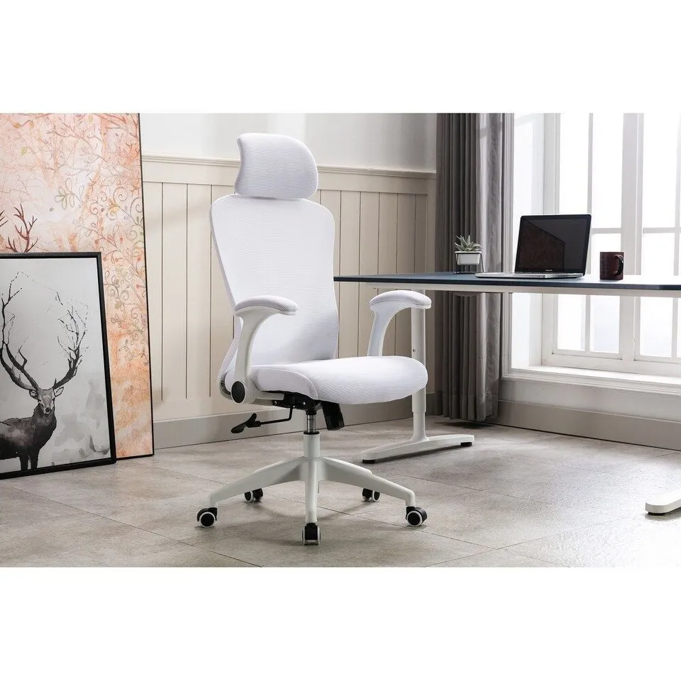 BRAND NEW PORTHOS HOME DILAN SWIVEL OFFICE CHAIR, MESH WHITE, GASLIFT SEAT