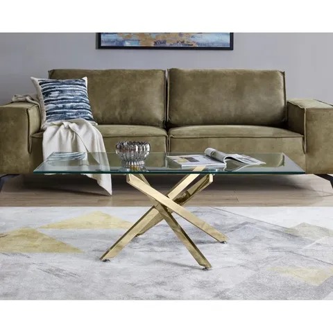 BOXED CHAYTON COFFEE TABLE  GLASS TOP - TOP ONLY