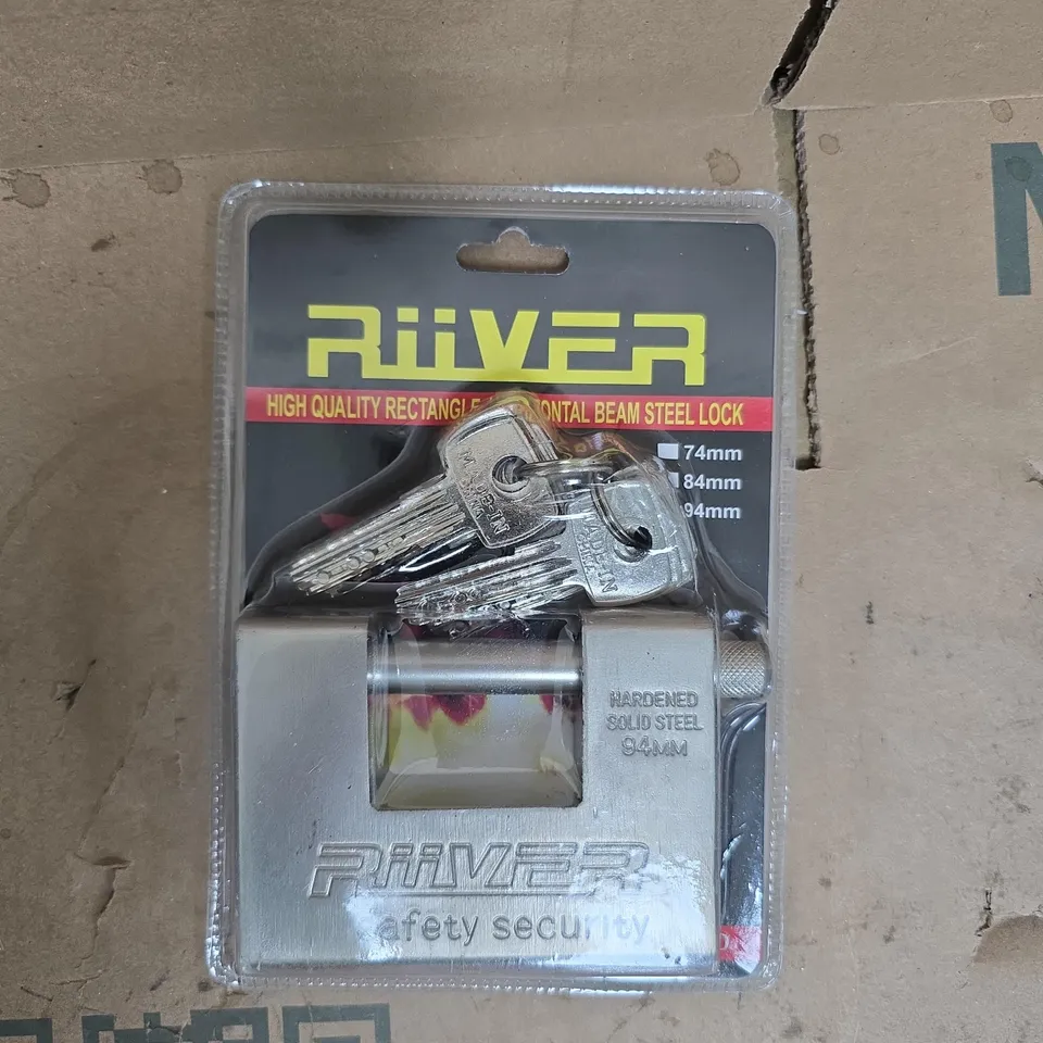 RIIVER HARDENED SOLID STEEL PADLOCK 94MM 