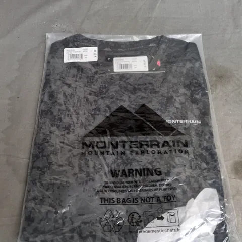 MONTERRAIN QUANTUM JACQUARD TEE – JET BLACK, UK SIZE L