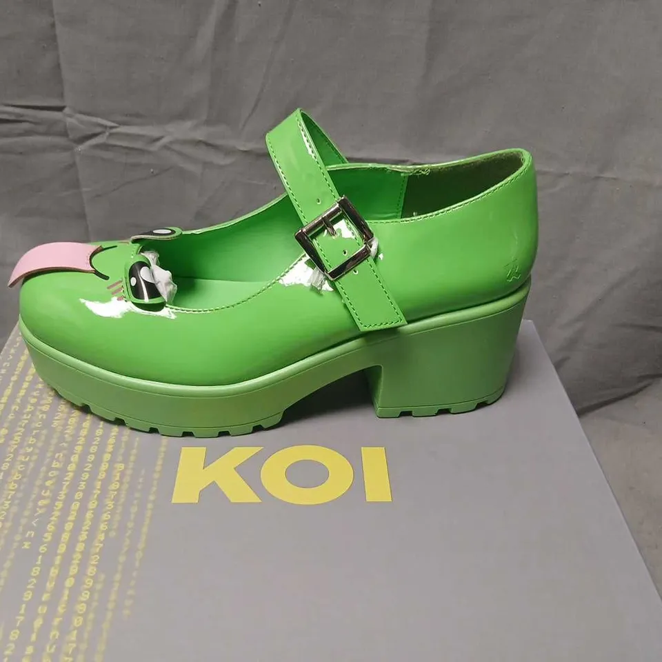 KOI TIRA MARY JANE SHOES 'CHEEKY FROG EDITION' – GREEN PATENT, UK6