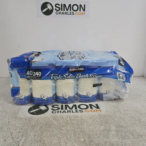 10 X KIRKLAND SIGNATURE TRIPLE SATIN BATH TISSUE 4 PACKS (40 ROLLS IN TOTAL)