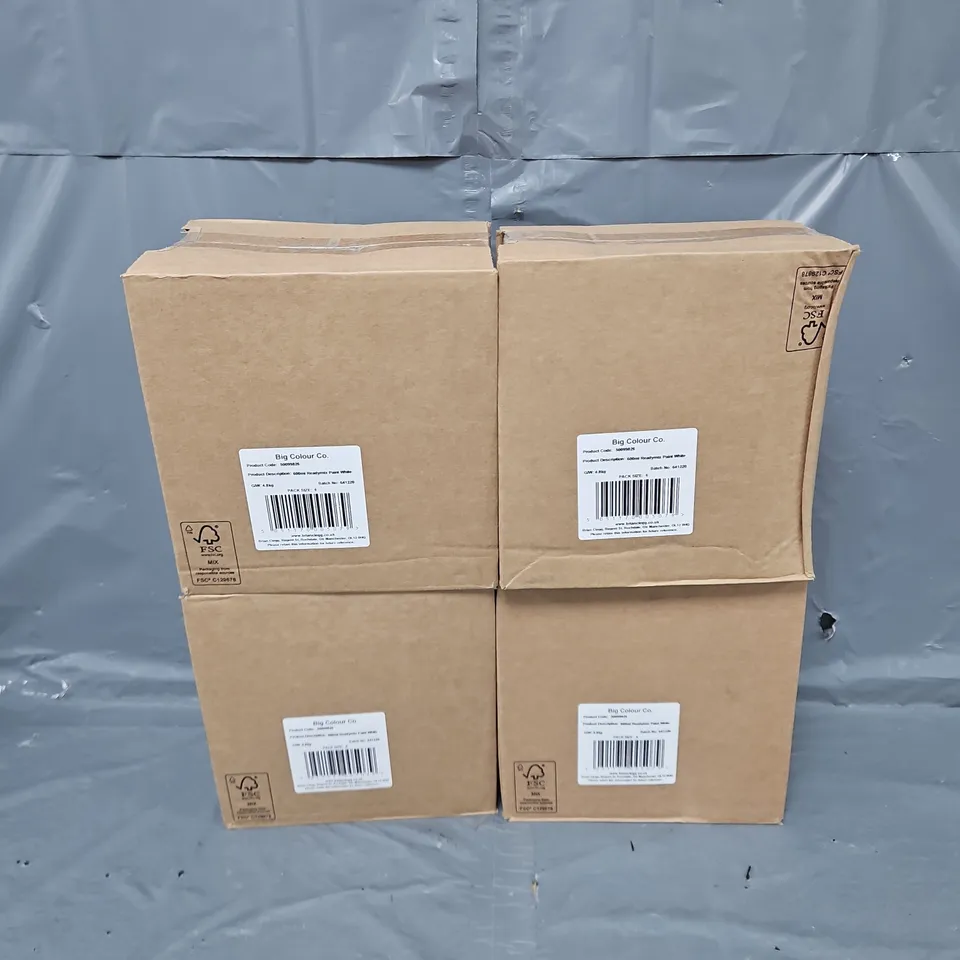 24 BOTTLES OF BIG COLOUR READY MIXED PAINT IN WHITE (600ML) - COLLECTION ONLY