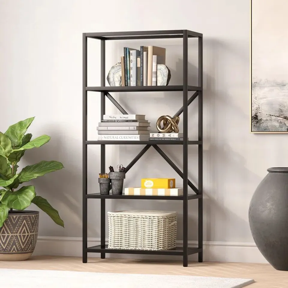 BOXED ALBURNETT BOOKCASE - BLACKENED BRONZE FINISH (1 BOX)