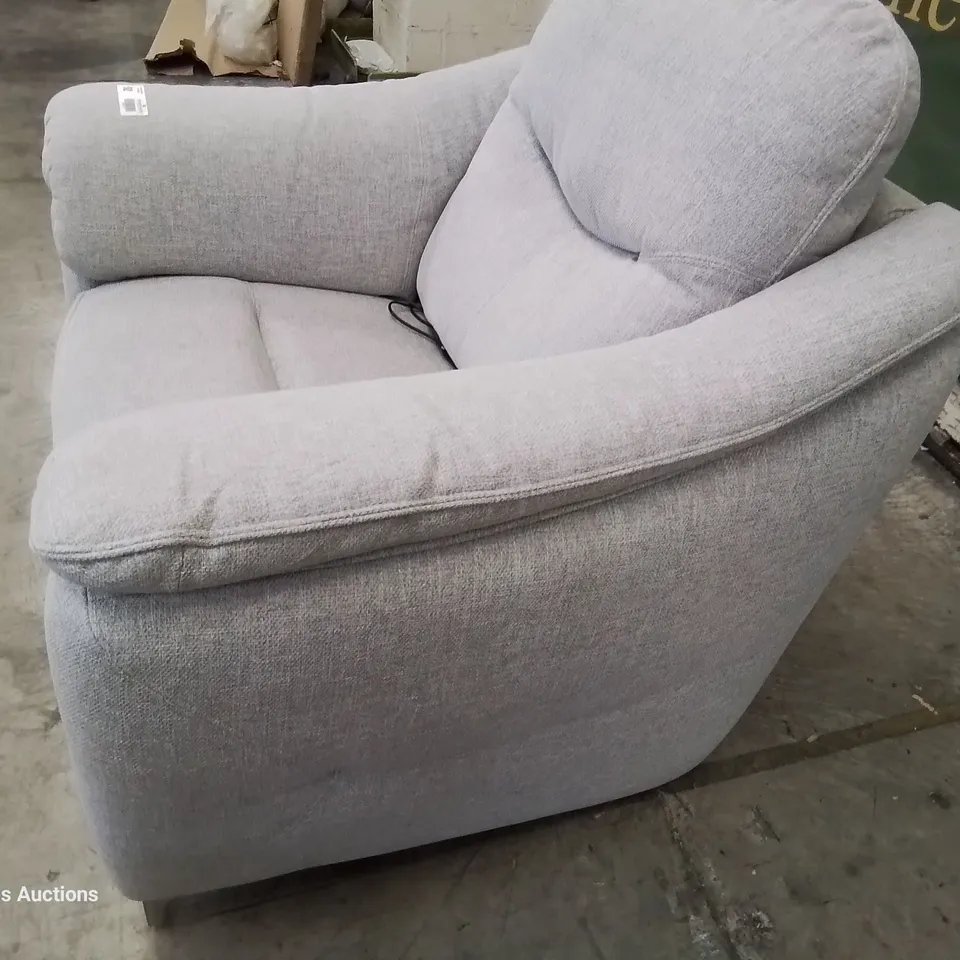 QUALITY BRITISH DESIGNER & MANUFACTURED G PLAN JACKSON POWER RECLINING EASY CHAIR CAMBRIDGE TAUPE FABRIC 