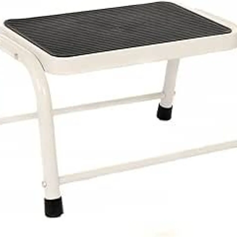 BOXED SINGLE CARAVAN STEP STOOL STEEL NON SLIP RUBBER TREAD SAFETY