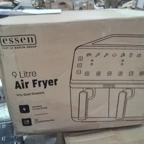 BOXED ESSEN 9 LITRE 2 DRAWER AIR FRYER