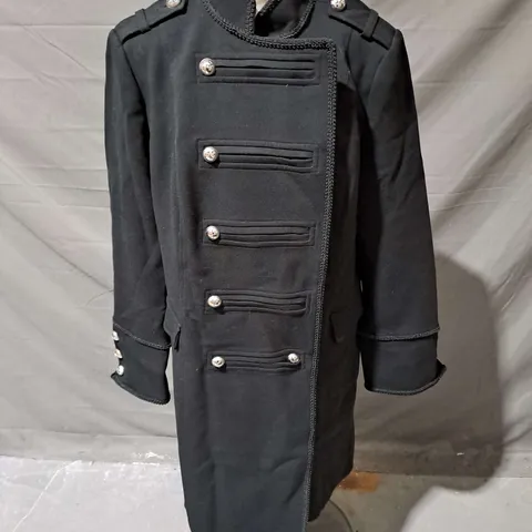 JULIEN MACDONALD MID LENGTH COAT IN BLACK SIZE 10