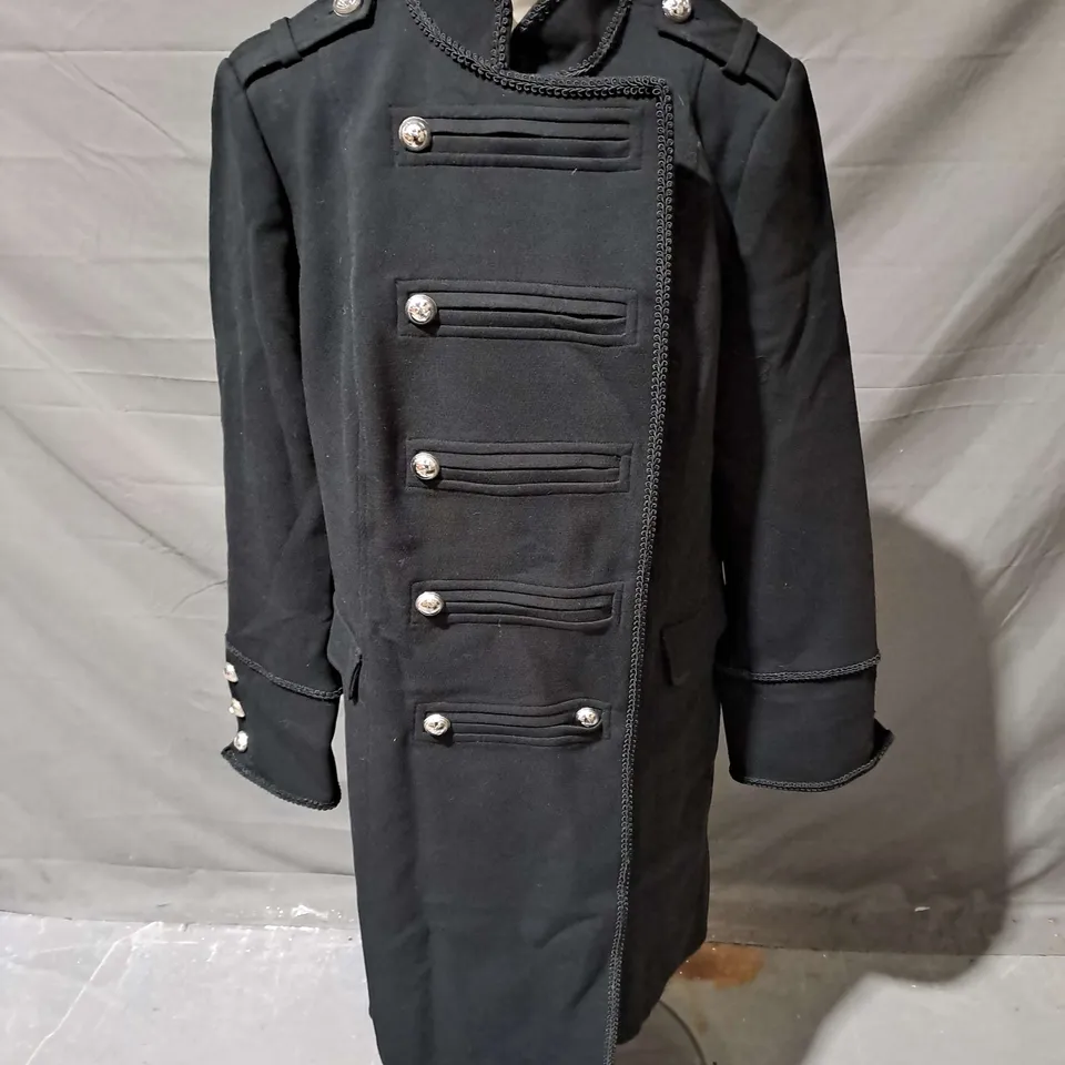 JULIEN MACDONALD MID LENGTH COAT IN BLACK SIZE 10
