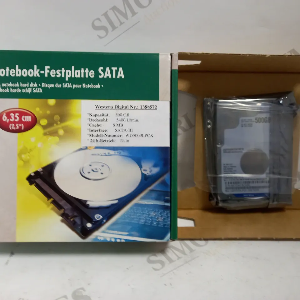 WESTERN DIGITAL BLUE PC MOBILE 2.5" 500 GB SERIAL ATA III HDD