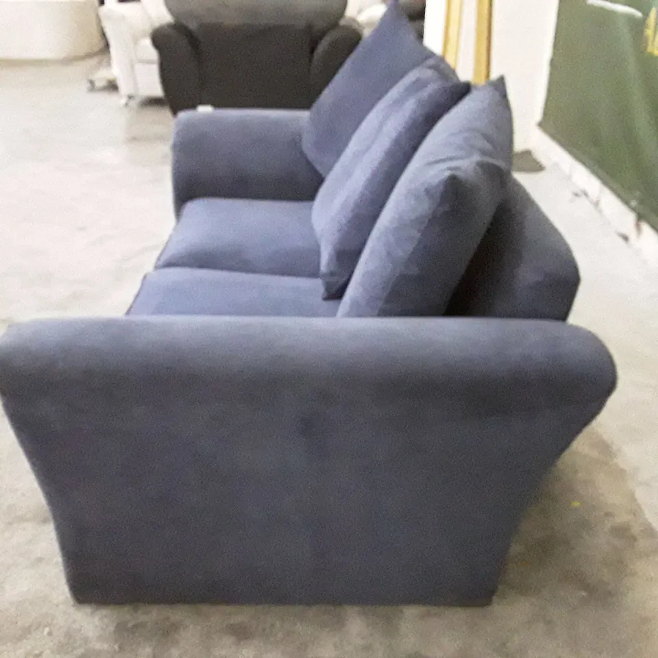 QUALITY DESIGNER 2 SEATER SOFA - DARK BLUE FABRIC