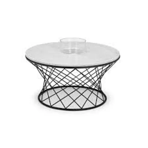 BOXED JULIAN BOWEN TREVI REAL MARBLE COFFEE TABLE (2 BOXES)