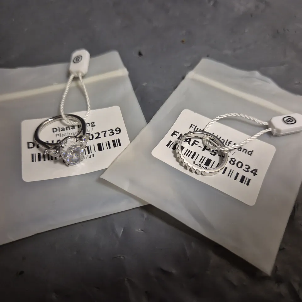 OBJKTS JEWELRY DIANA RING AND FLUTED HALF BAND RING 