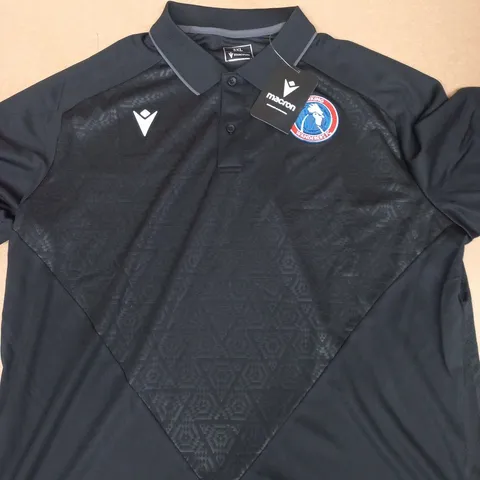 MACRON BLACK POLO SHIRT WITH CLUB CREST β 3XL