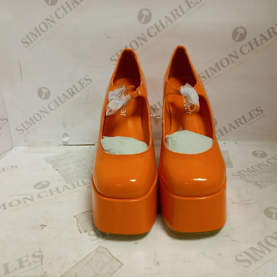 KOI VEGAN ORANGE PLATFORM SHOES UK SIZE 4