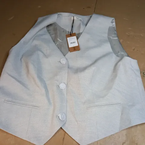 HUSH ASHER TAILORED WAISTCOAT - ANTARTICA WHITE - SIZE 14
