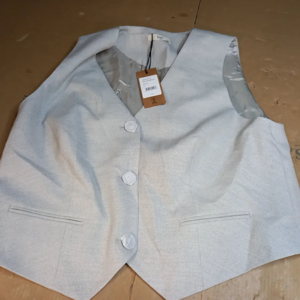 HUSH ASHER TAILORED WAISTCOAT - ANTARTICA WHITE - SIZE 14