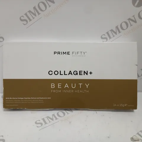 BOXED SEALED PRIME FIFTY COLLAGEN+ - 14 X 15G SACHETS 