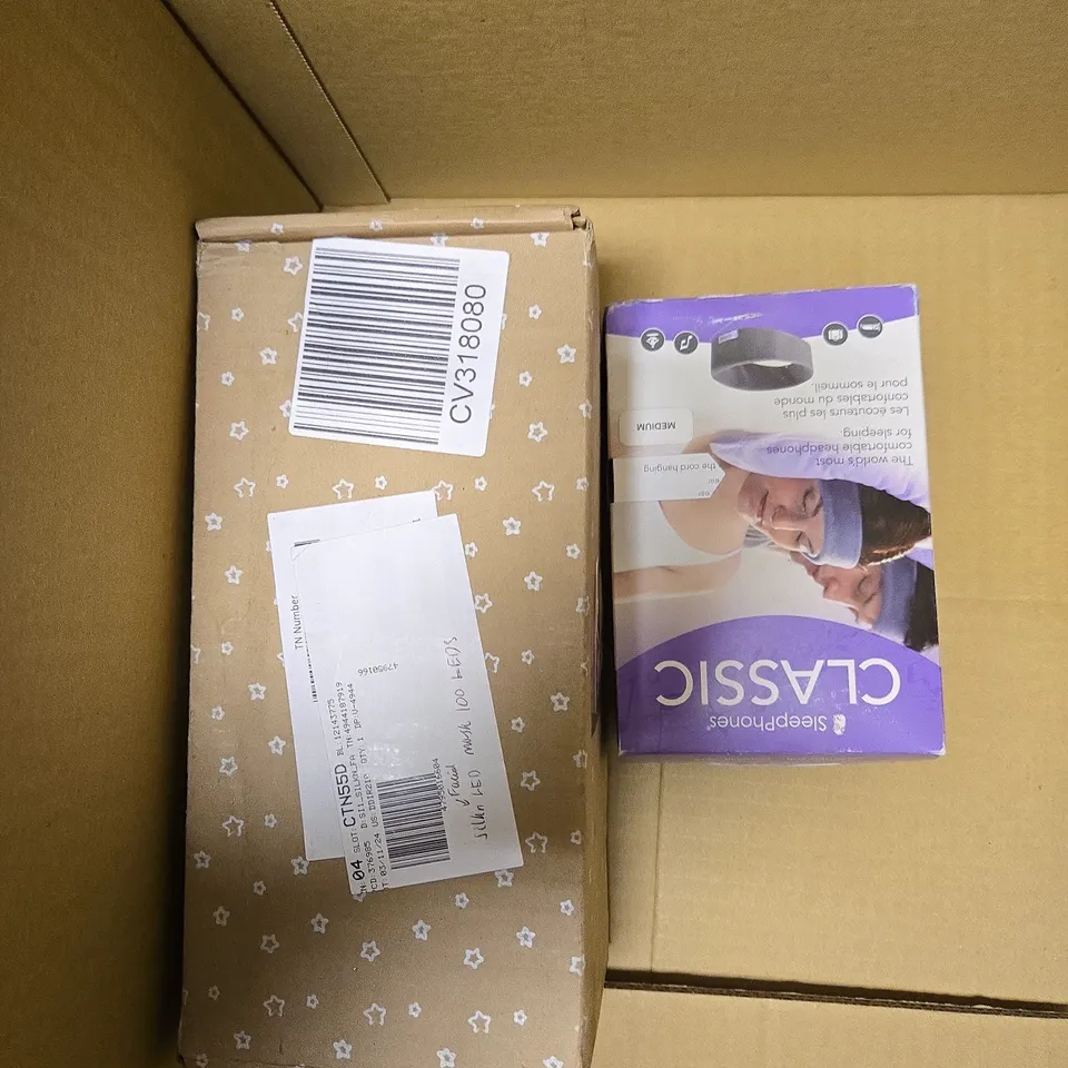 6 X ASSORTED HOUSEHOLD/BEAUTY PRODUCTS TO INCLUDE LED FACE MASK, CLOCK RADIO, SLEEP HEADPHONES ETC 