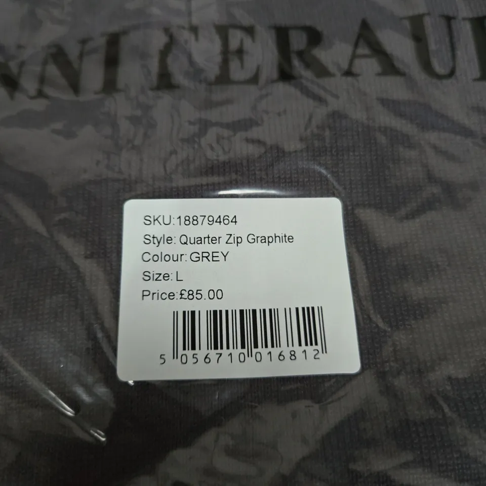 BAGGED GIANNI FERAUD QUARTER ZIP GRAPHITE SIZE L