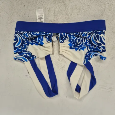 KAREN MILLEN PAISLEY PRINT BIKINI TOP IN BLUE SIZE SMALL