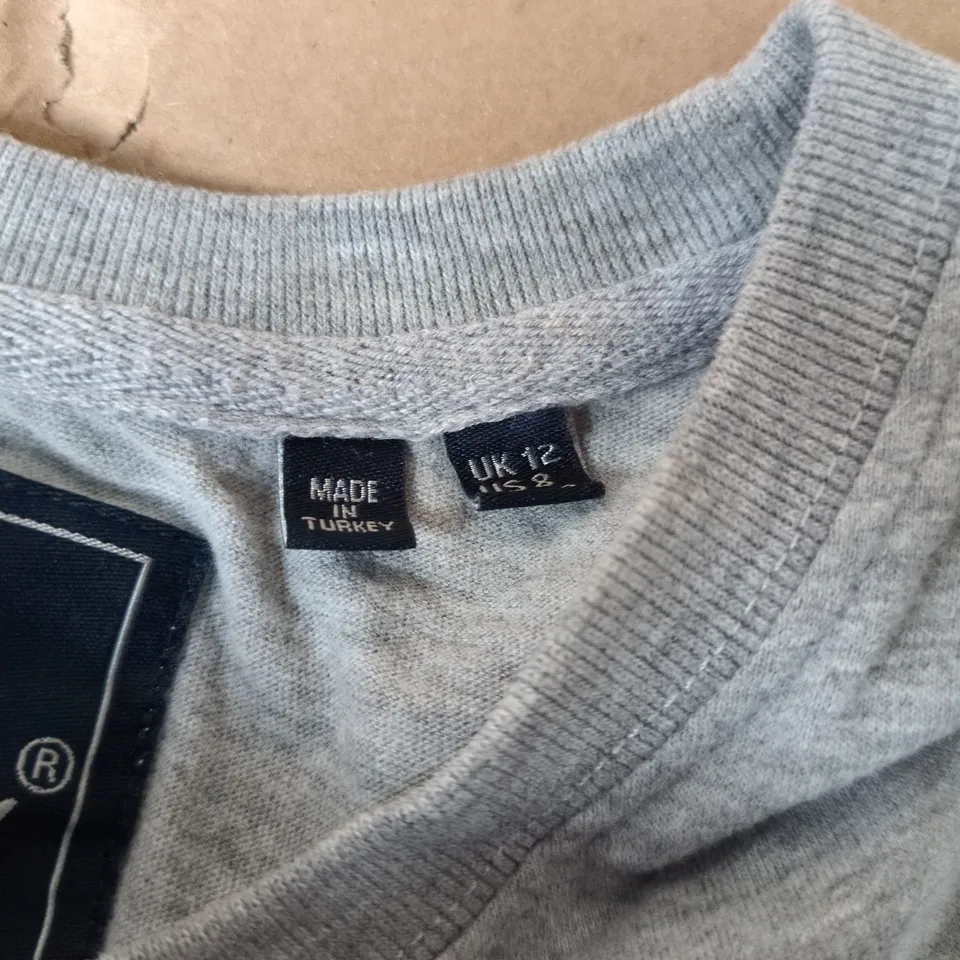 SUPERDRY LOGO TEE IN GREY - UK 12