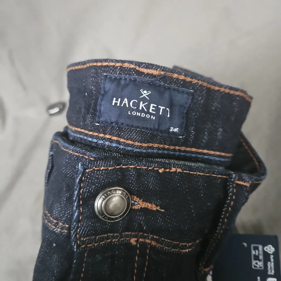 HACKETT LONDON MEN'S JEANS – DARK WASH DENIM, UK 34R (REGULAR)