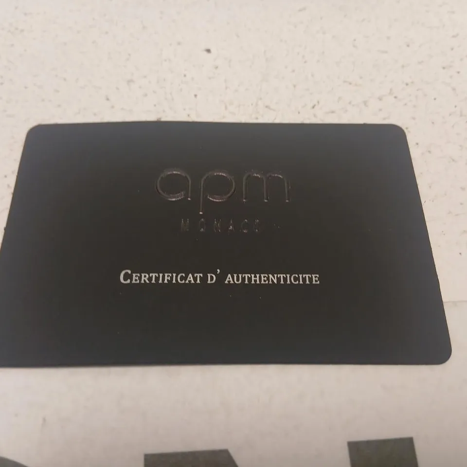 APM MONACO GOLD-TONE RING WITH CLEAR STONES – CERTIFICATE INCLUDED