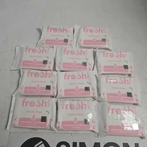 FRESH INTIMATE WIPES – ANTIBACTERIAL + PH BALANCED, UNSCENTED (10 WIPES PER PACK)