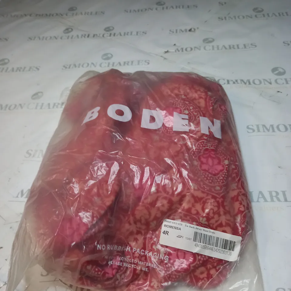 BODEN TIE BACK JERSEY MAXI DRESS SIZE 4R 