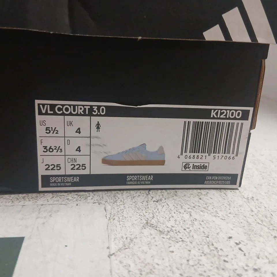 ADIDAS VL COURT 3.0 SNEAKERS – LIGHT BLUE, UK4 (US 5.5) 