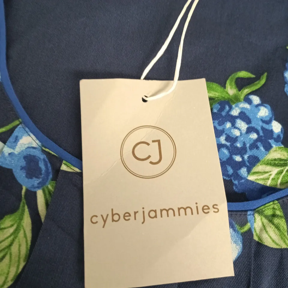 CYBERJAMMIES MIDNIGHT BERRY-NAVY FRUIT PRINT SHORT NIGHTDRESS UK 12 (STYLE NO. 5674)