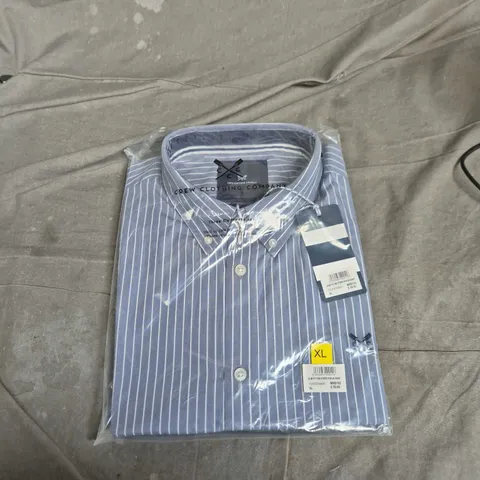 CREW CLOTHING COMPANY SLIM FIT FINE STRIPE POPLIN SHIRT – MEN’S XL