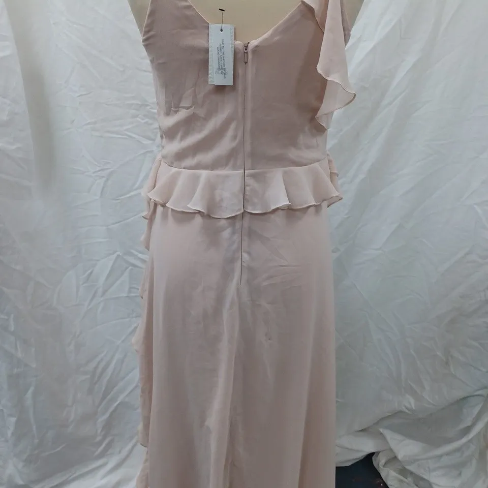 RIVER ISLAND MRYLN MAXI DRESS, PINK - SIZE 8